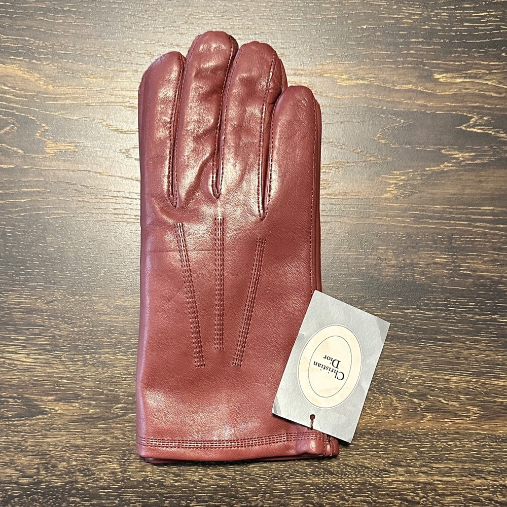 Dior Men's Gloves in Brown Leather